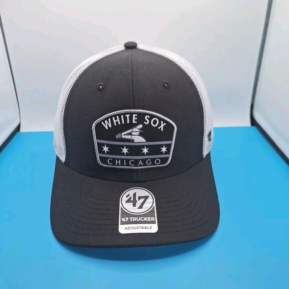 '47 Brand Chicago White Sox Region Patch Trucker Adjustable Hat Snapback Black - Picture 1 of 8